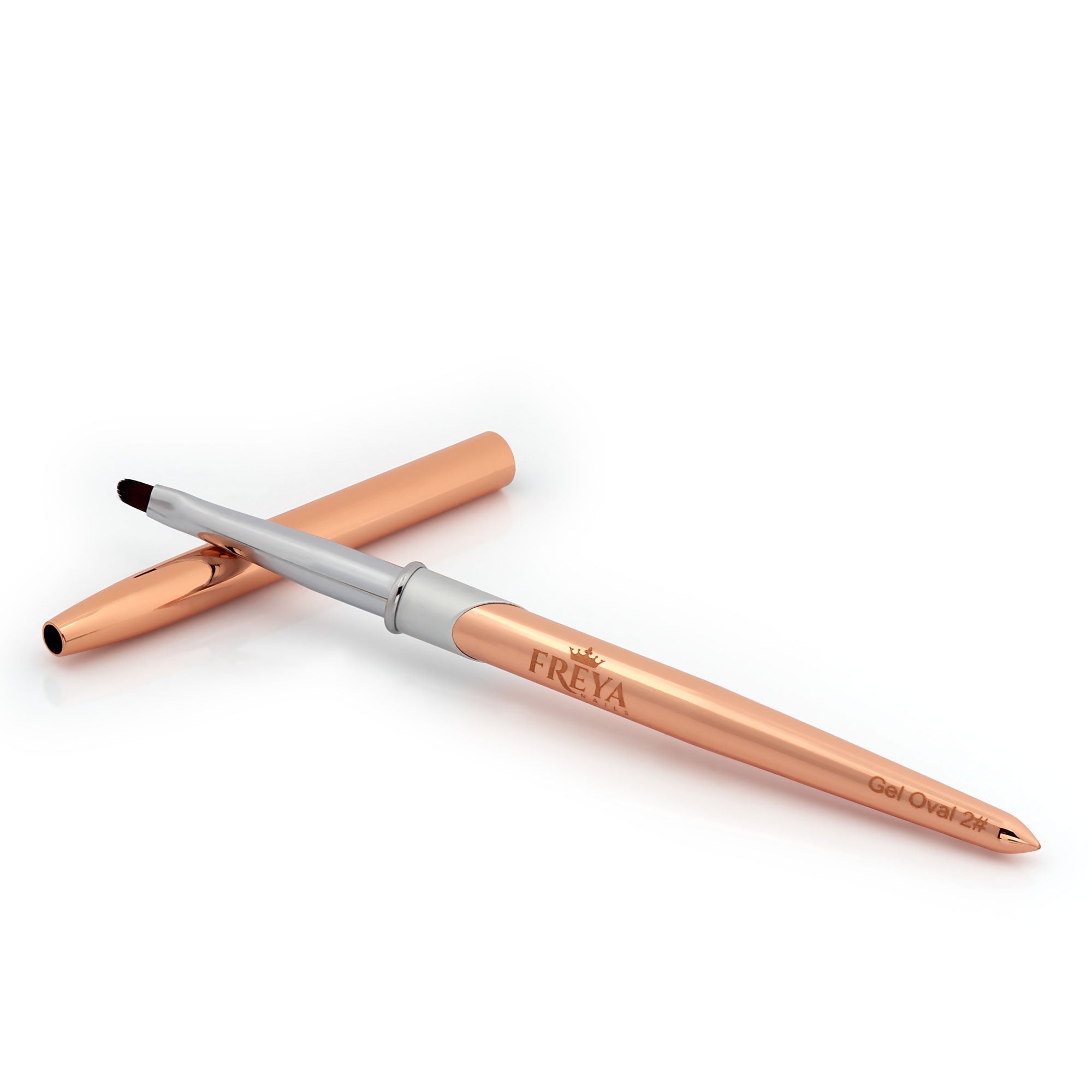 Четка Gel oval #2 Freya Nails за маникюр и нокти, професионална четка с метална дръжка | Поръчай от FREYA Nails