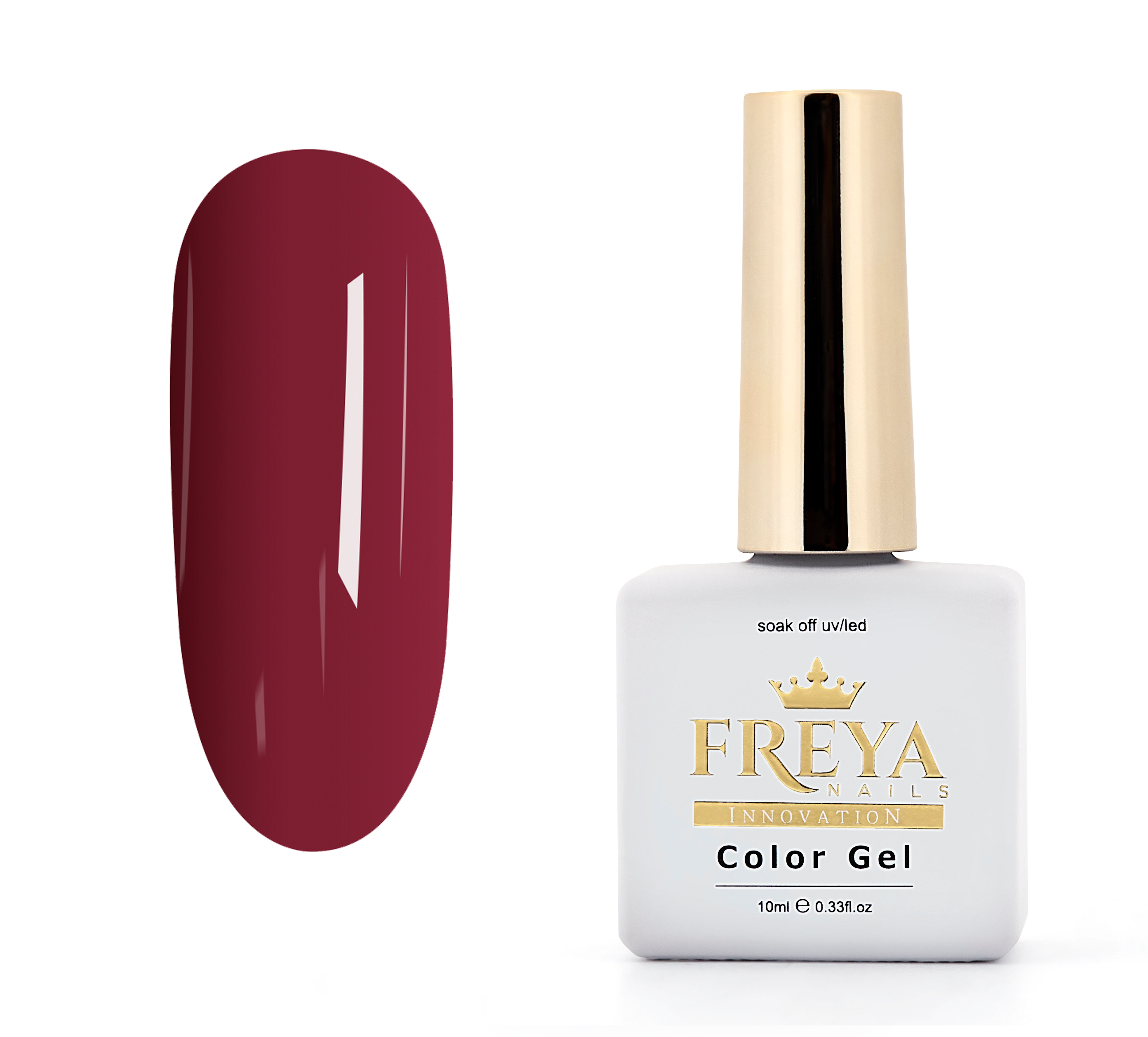 Гел лак 052 Бордо, TPO free, маникюр, топ цена, гел лакове за нокти в FREYA Nails, гел лак без ТПО, маникюр 2025.