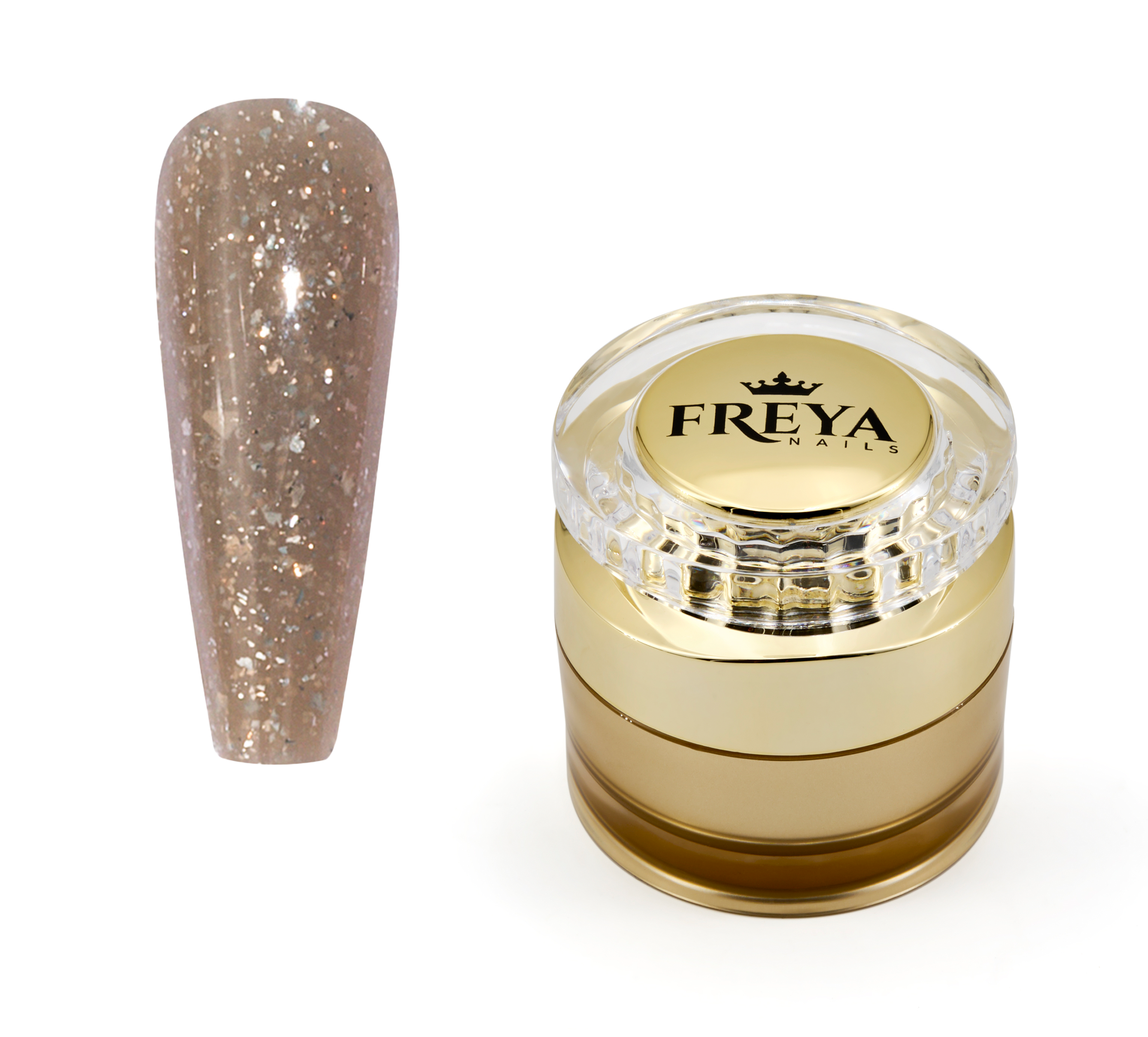 Particles Builder Gel 02 със златни частици | Професионален гел за изграждане на нокти, топ цена | Поръчай от FREYA Nails