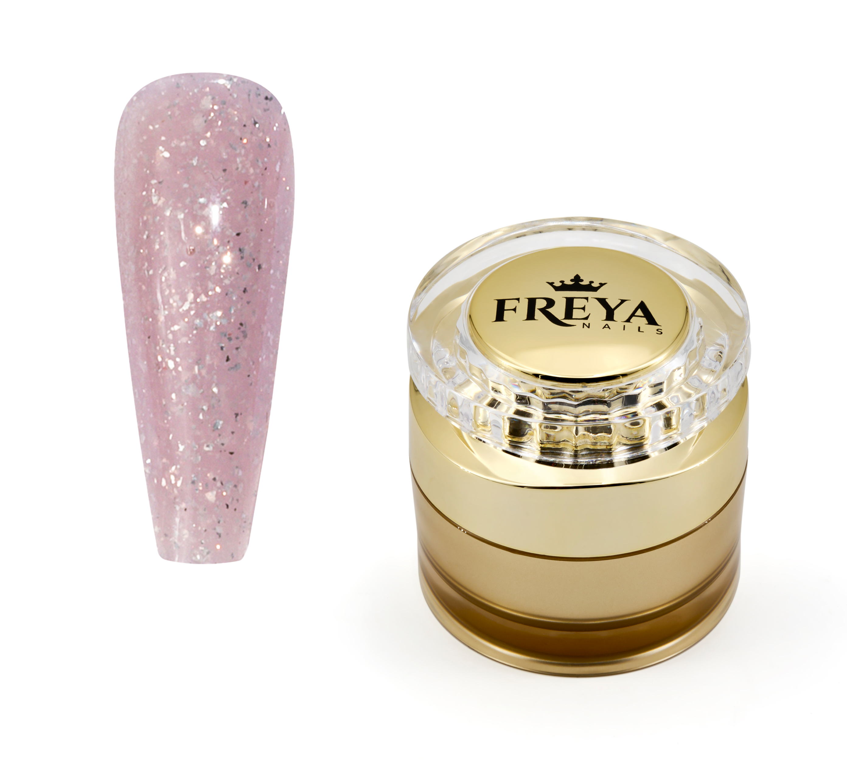 Particles Builder Gel 03 - TPO free гел лак с розово-златисти частици за професионален маникюр | Поръчай от FREYA Nails