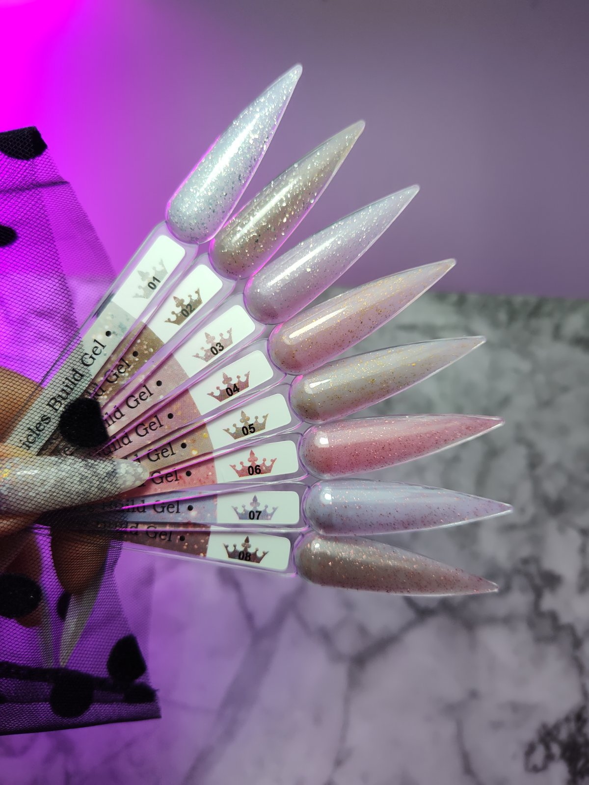 Particles Builder Gel 01 - TPO free гел лакове за изграждане нокти с ефекти злато и сребро | Поръчай от FREYA Nails