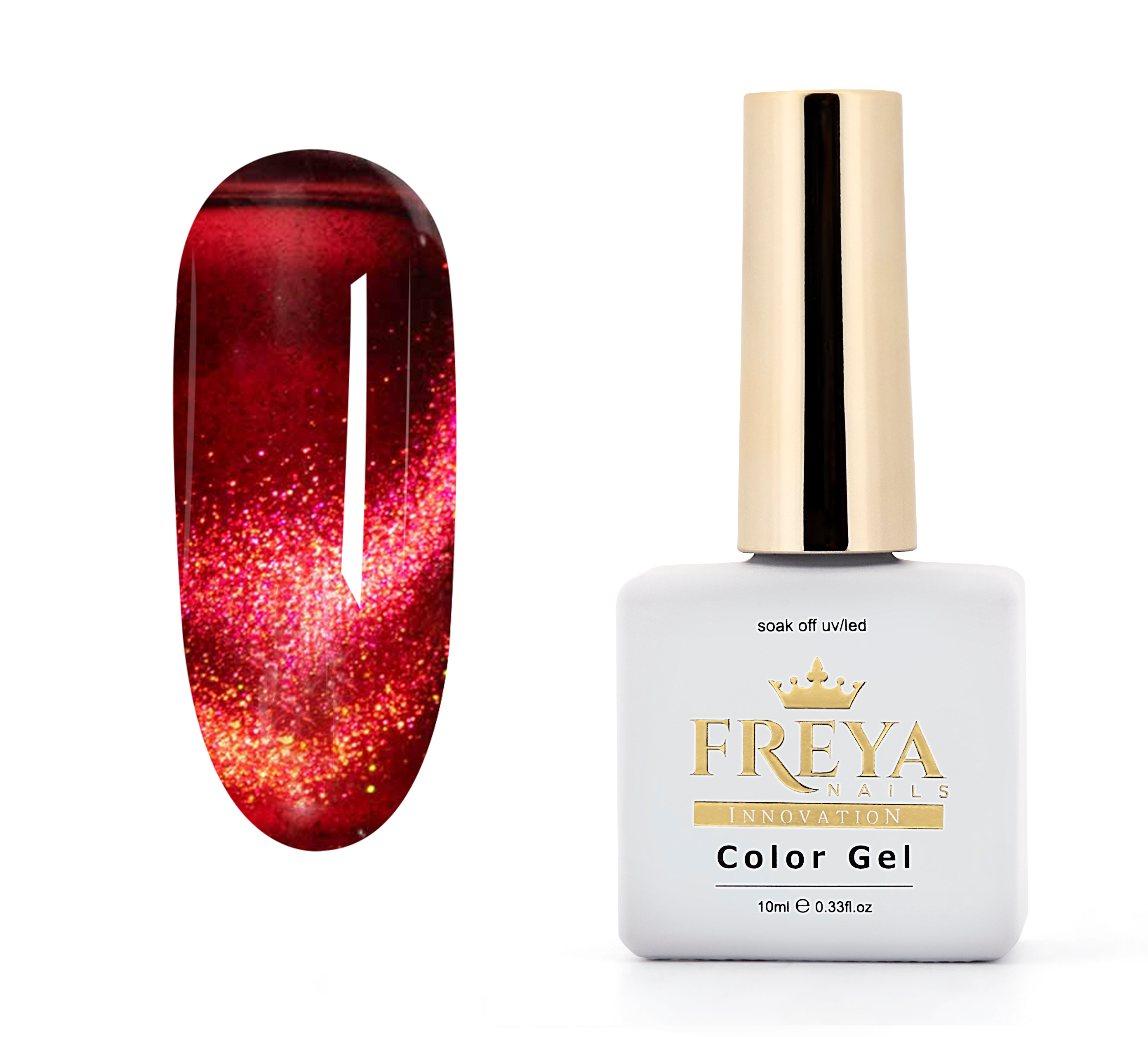 Гел лак Red Queen Cat Eye - 11, TPO free, супер пигментация, професионални гел лакове за маникюр | Поръчай от FREYA Nails