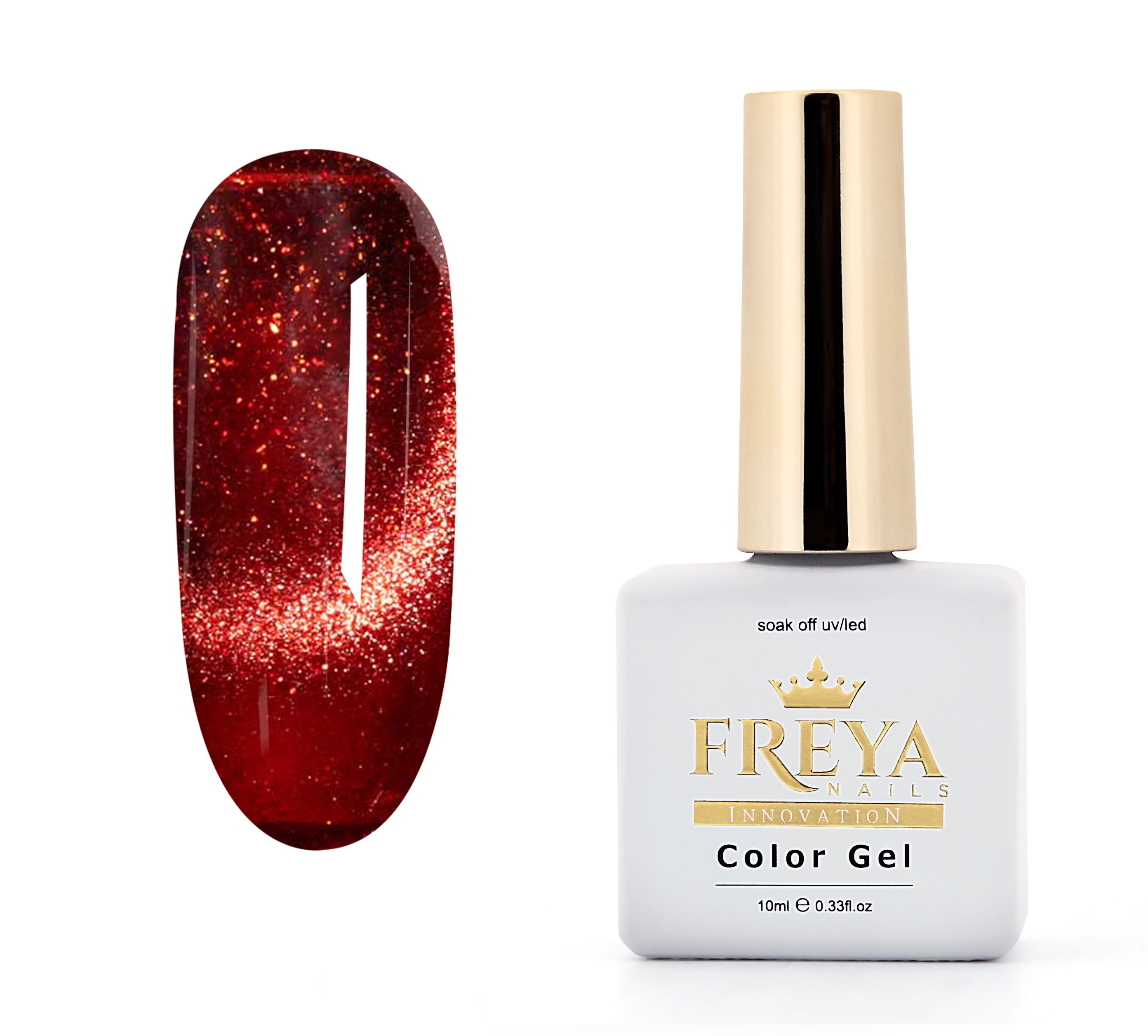 Гел лак Red Queen Cat Eye 06 - TPO free, гел лакове без ТПО за професионален маникюр с uv лампа | Поръчай от FREYA Nails