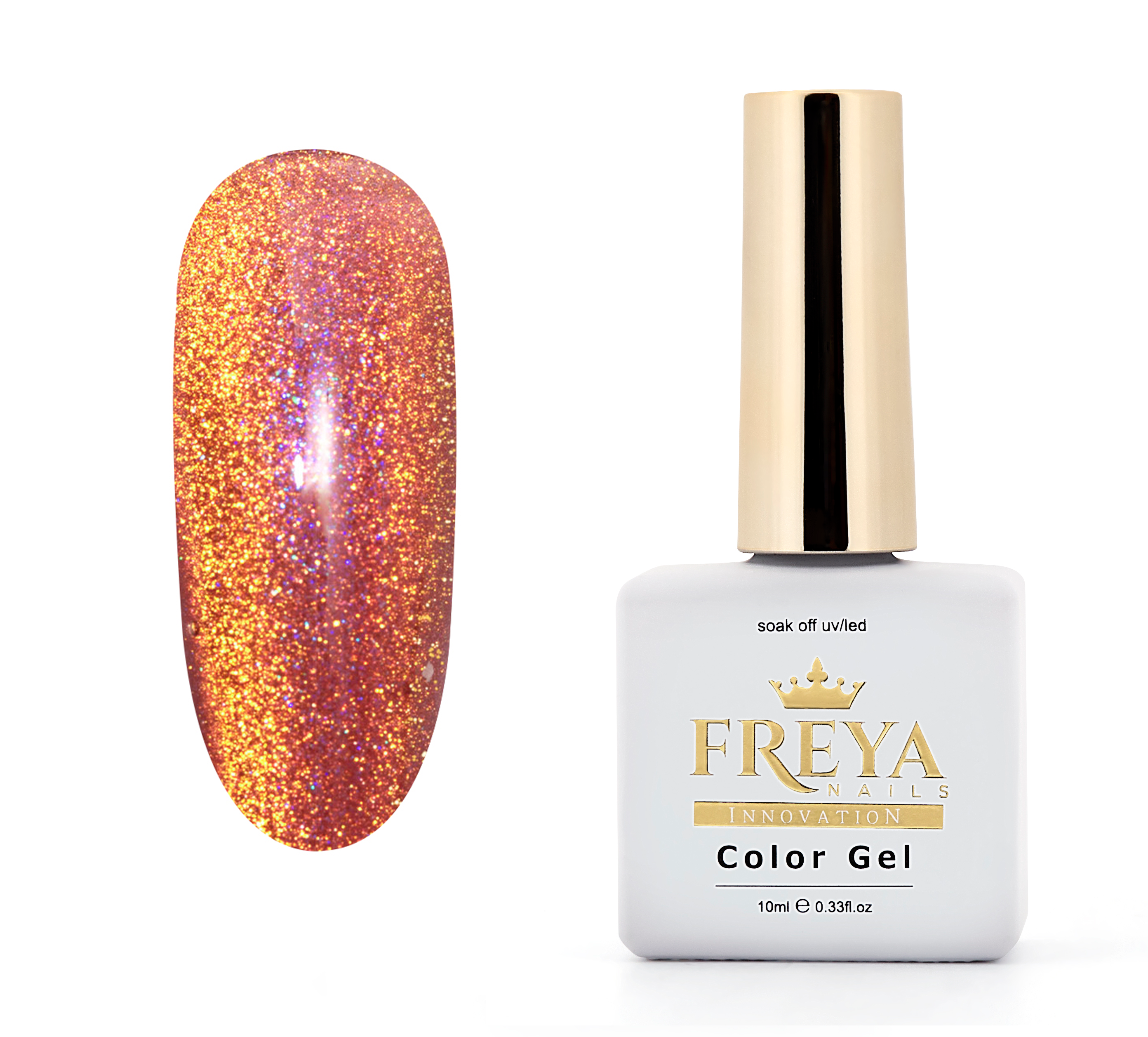 Гел лак Sunshine Cat Eye 06 с брокатен ефект за маникюр, лесно нанасяне и TPO free формула за уникален стил | Поръчай от FREYA Nails