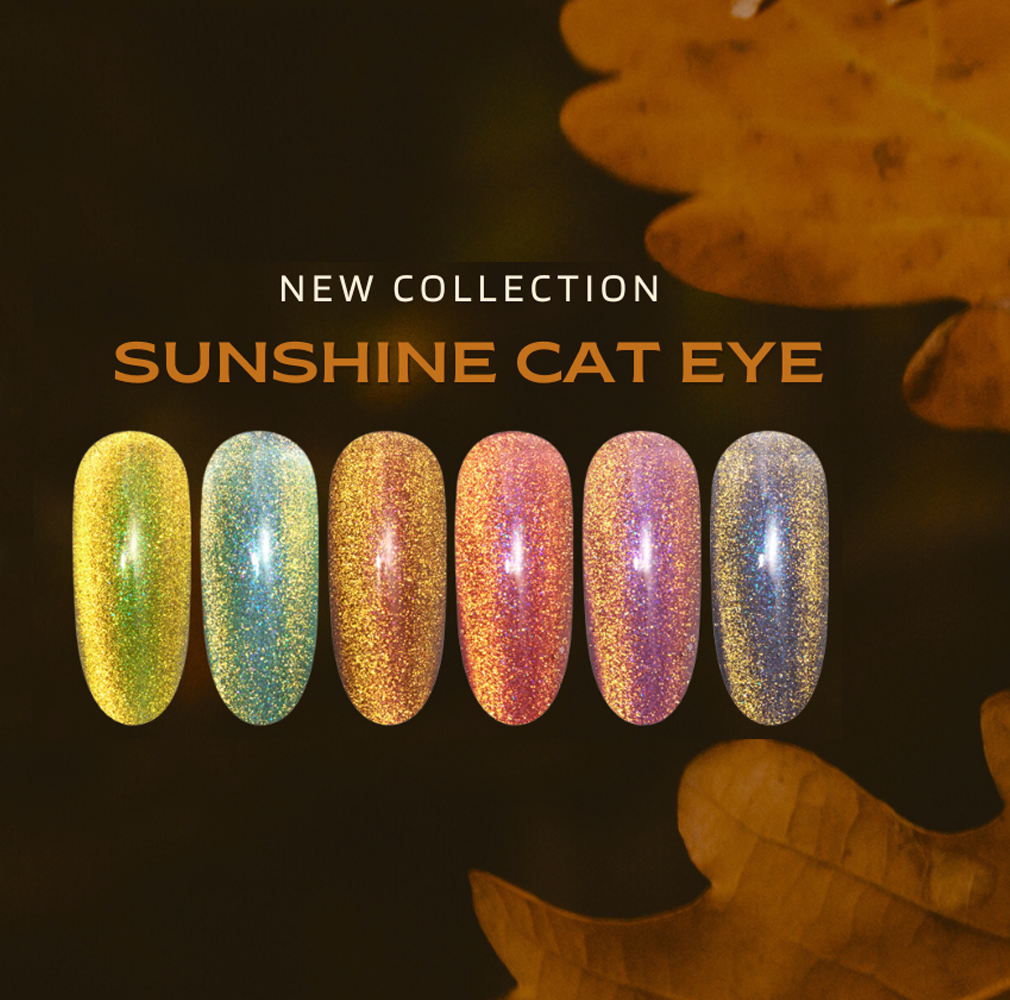 "Колекция Sunshine Cat Eye гел лакове без ТПО - топ цветове за маникюр 2025 | FREYA Nails"