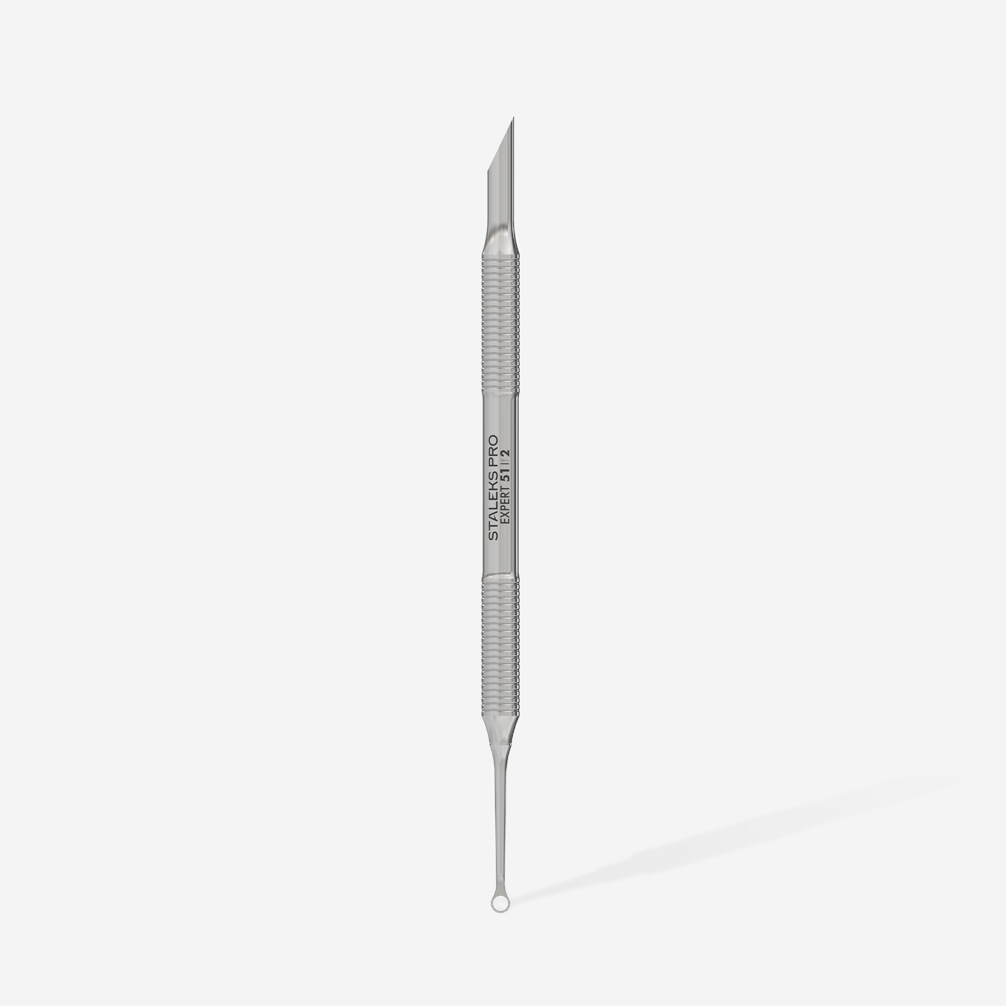 Избутвач за кожички с ринг STALEKS EXPERT 51 TYPE 2 - професионален инструмент за маникюр с двустранен дизайн.