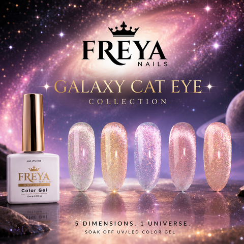 Цяла Колекция Galaxy Cat Eye + ПОДАРЪК стикери от Freya Nails с гел лак и магнитен ефект.