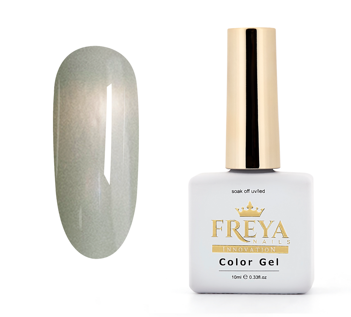 Гел лак Pastel Cat Eye - Mint Opal, ментов пастелен гел лак с деликатен shimmer от Freya Nails.