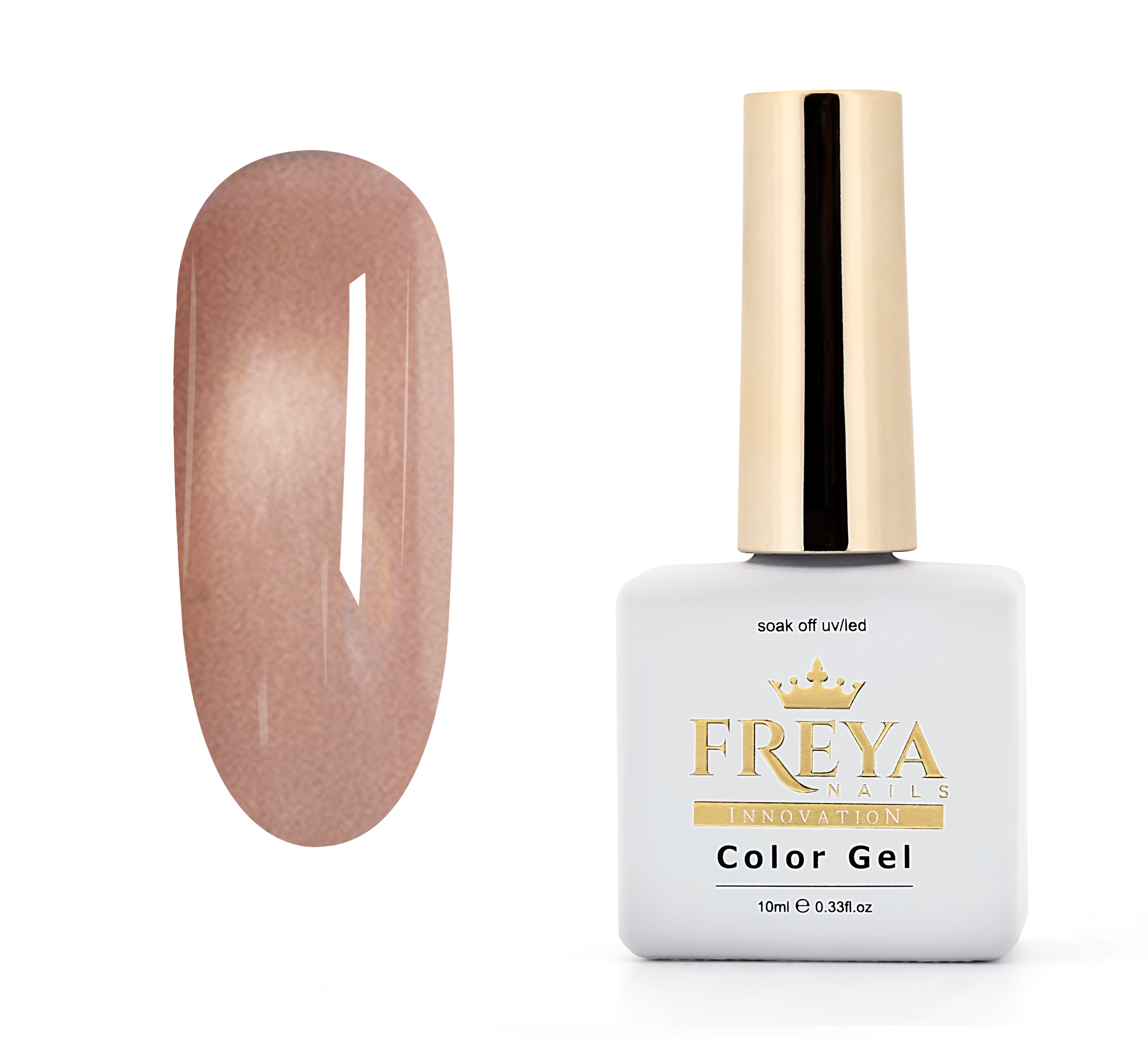 Гел лак Pastel Cat Eye - Peach Champagne, топъл прасковен нюанс със златист блясък.