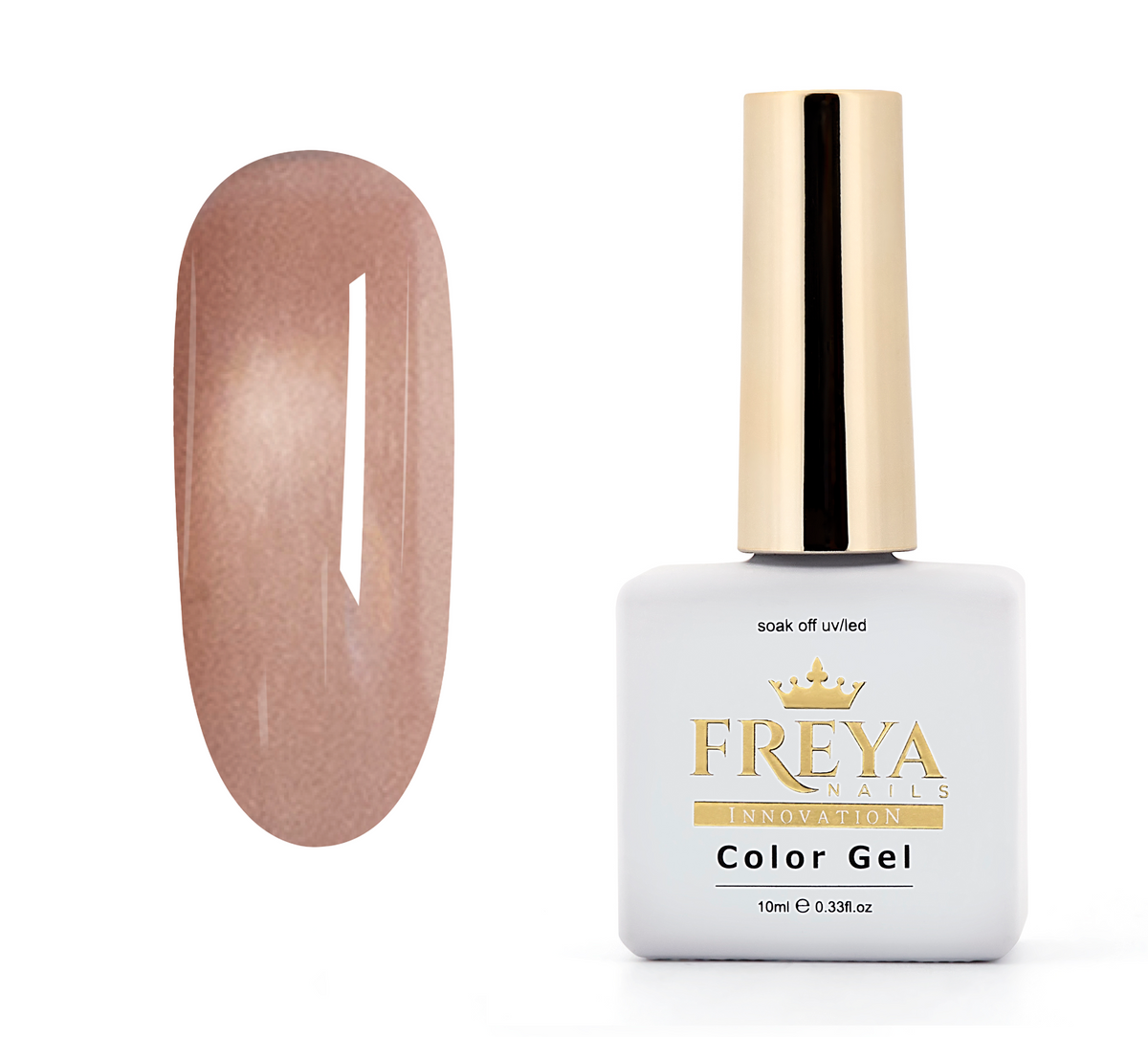 Гел лак Pastel Cat Eye - Peach Champagne, топъл прасковен нюанс със златист блясък.