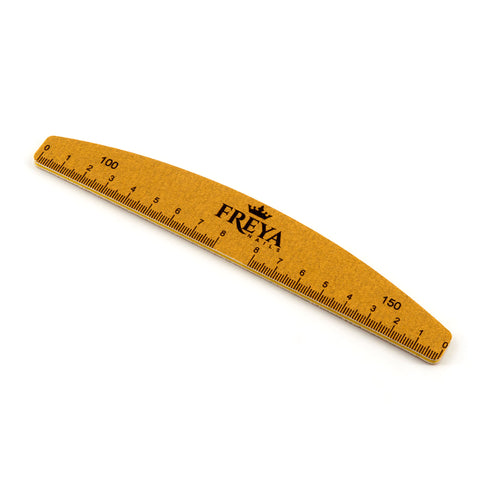 Оформяща пила 100/150 с линия от FREYA Nails, идеална за професионални маникюрни продукти.