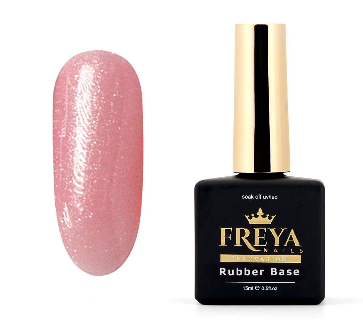 Nude Rubber Base от FREYA Nails 15ml, професионален продукт за маникюр с добра пигментация и среден вискозитет.