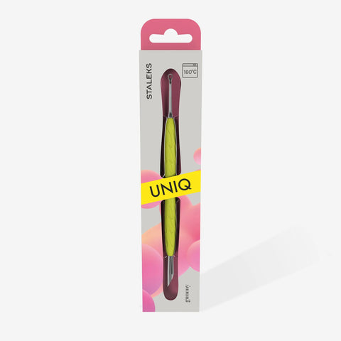 Empujador con cureta para manicura con mango de silicona STALEKS “Gummy” UNIQ 11 TYPE 2
