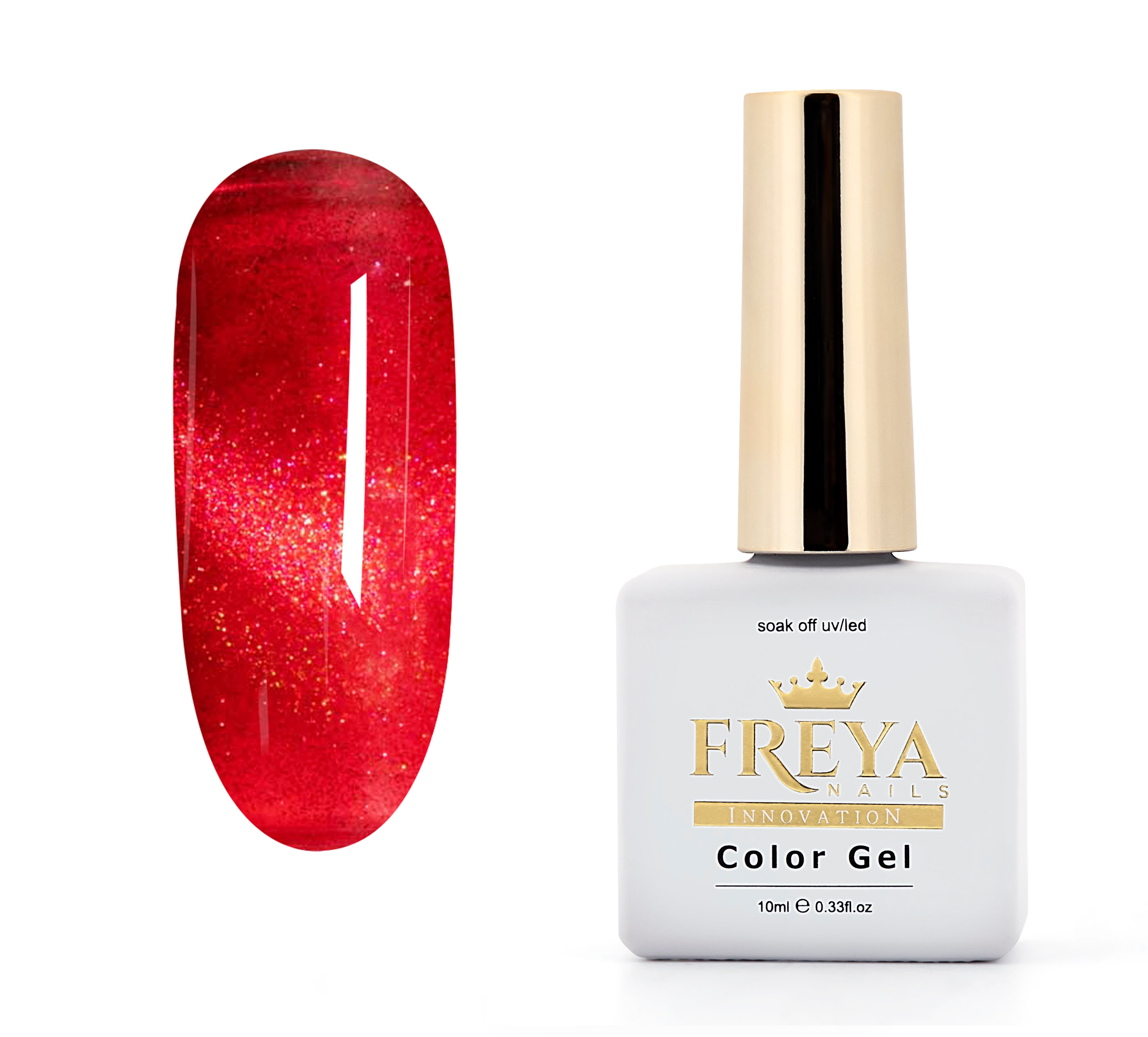 Гел лак Red Queen Cat Eye - 04 от FREYA Nails, супер пигментация и ефекти с магнит за маникюр.