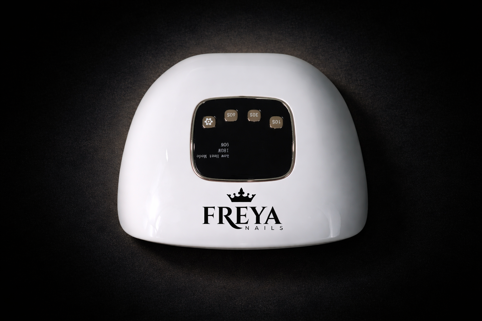 UV/LED лампа Freya Premium с бяла външност и розова светлина за по-добра полимеризация и двойна дължина на вълната.